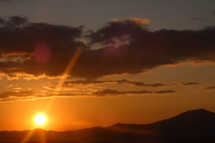馬籠宿からの夕日