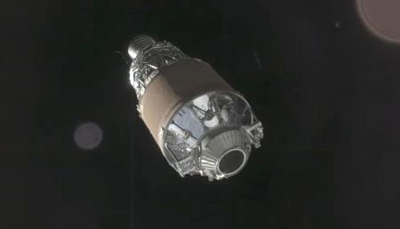 　アストロスケールの実証衛星が接近撮影したＨ２Ａロケットの残骸（同社提供）