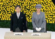 　全国戦没者追悼式に参列された天皇、皇后両陛下＝１５日午前１１時５１分、東京・日本武道館