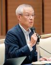 　「三経連経済懇談会」であいさつする東北経済連合会の増子次郎会長＝２８日午前、福島県郡山市