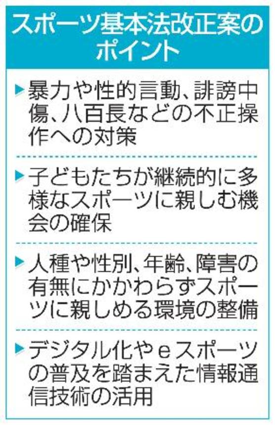 　スポーツ基本法改正案のポイント