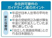　永住許可要件のガイドライン案のポイント