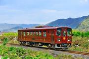 　鳥取県八頭町を走行する若桜鉄道（八頭町提供・共同）