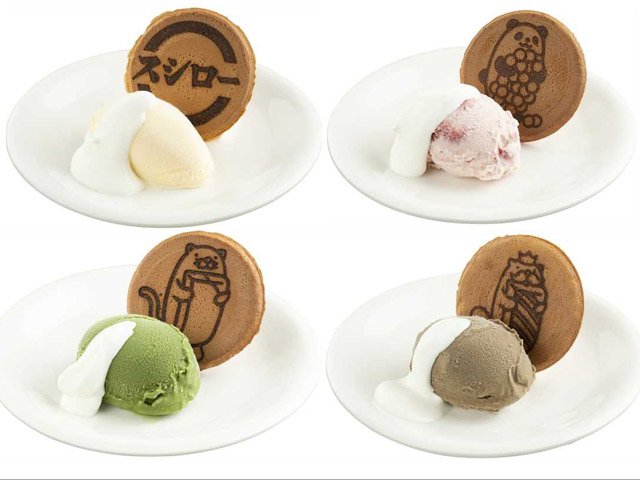 アイスクリームに添えられるクリームサンド煎餅（ＦＯＯＤ　＆　ＬＩＦＥ　ＣＯＭＰＡＮＩＥＳ提供）