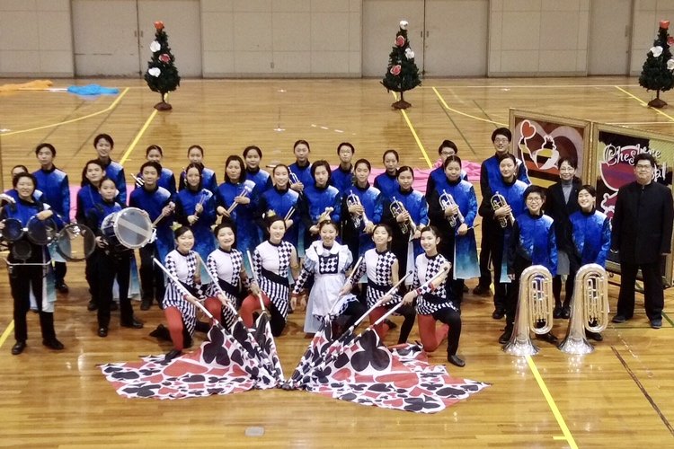 全国大会に出場する東海学院大Ｊｒ．マーチングバンドの生徒たち＝各務原市那加桐野町、東海学院大