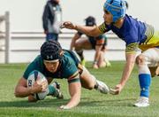 　東福岡―京都成章　前半、トライを決める東福岡・藤野＝花園