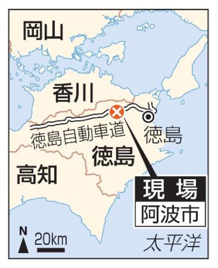 　徳島県阿波市の現場、徳島自動車道