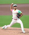 　ドジャース戦に先発したパドレスのダルビッシュ＝サンディエゴ（共同）