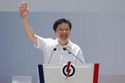 　シンガポール与党、人民行動党の集会に出席したローレンス・ウォン首相＝４月２８日（ロイター＝共同）