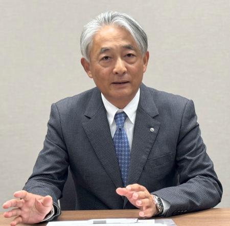 　インタビューに応じるＮＴＴ西日本の北村亮太社長