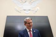 　米連邦議会で話すベセント財務長官＝５月、ワシントン（ロイター＝共同）