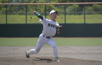 ９回２失点の力投を見せた加茂農林のエース北川