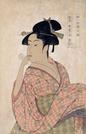 　今回見つかった喜多川歌麿の「婦人相学十躰　ポッピンを吹く娘」（１７９２〜９３年ごろ）