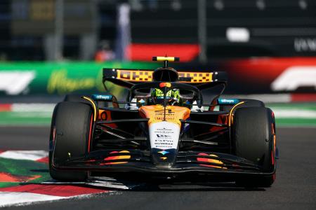 　Ｆ１メキシコシティーＧＰで走行するマクラーレンのランド・ノリス＝メキシコ市（ゲッティ＝共同）
