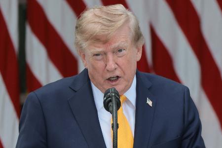 　トランプ大統領＝２４日、ワシントン（ロイター＝共同）