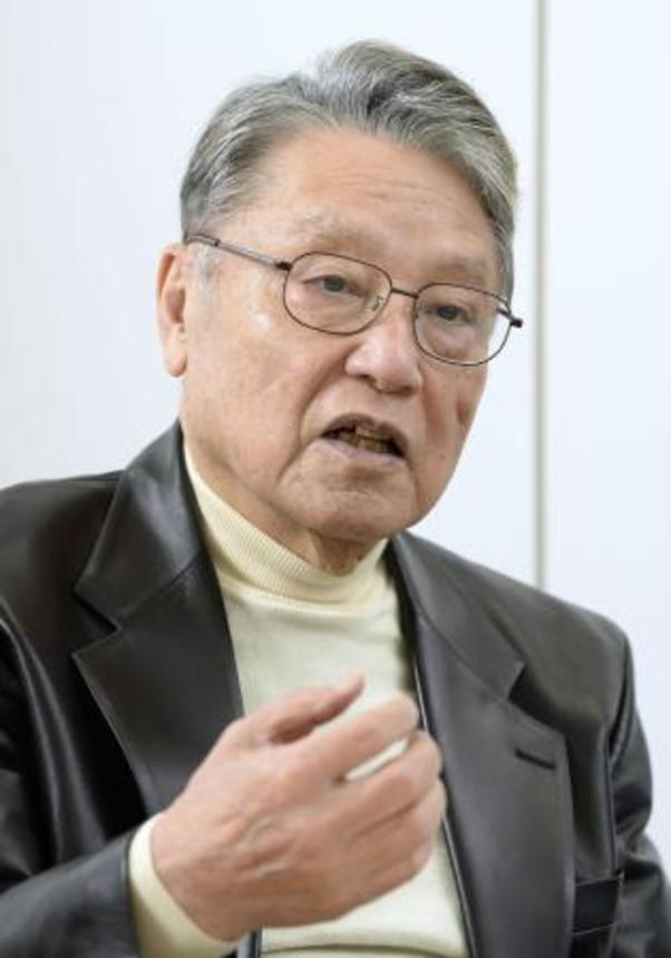 　インタビューに応じる伊東四朗さん＝２０１８年３月、東京都港区