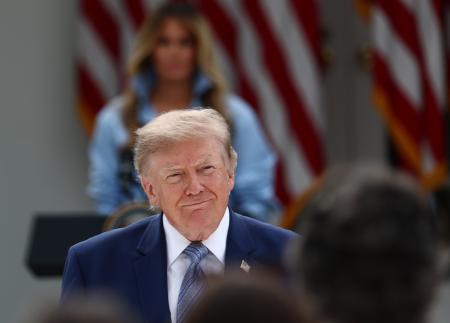 　トランプ米大統領＝２０日、ワシントン（ゲッティ＝共同）