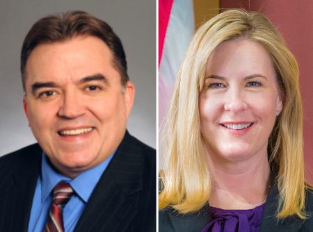 　米ミネソタ州のメリッサ・ホートマン州下院議員（右）とジョン・ホフマン州上院議員（ミネソタ州議会提供・ＡＰ＝共同）