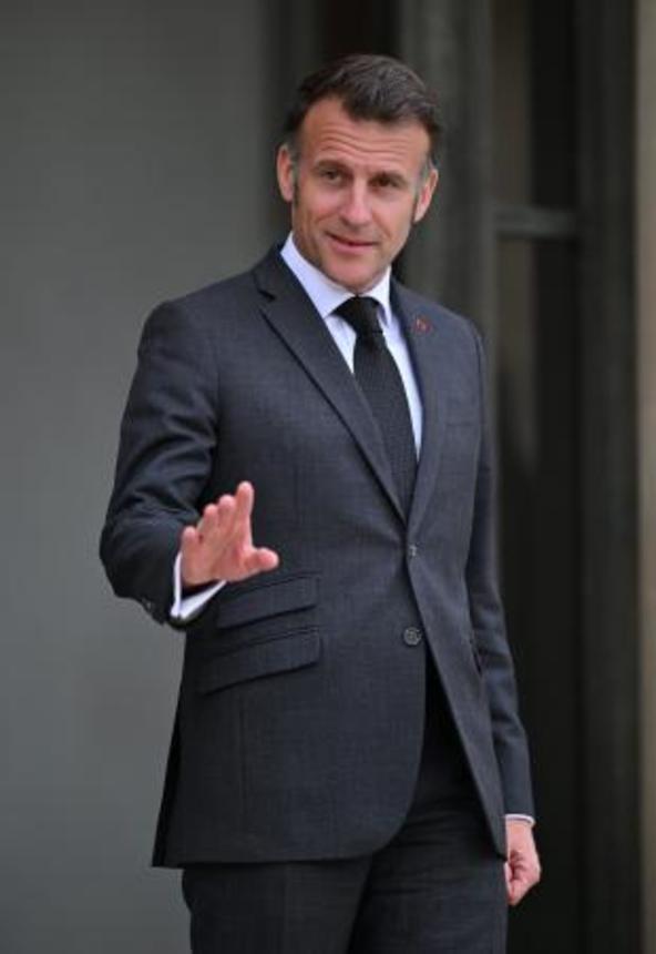 　フランスのマクロン大統領＝２４日、パリ（ゲッティ＝共同）