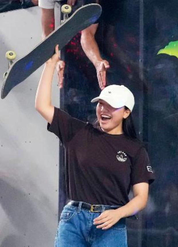 　スケートボード女子ストリート・ベストトリックで優勝した西矢椛＝幕張メッセ