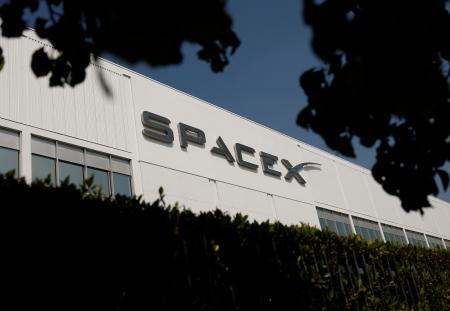 　スペースＸのロゴ（ゲッティ＝共同）