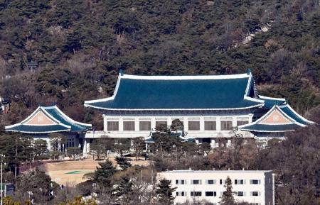 　韓国大統領府が戻るソウルの青瓦台＝２２日（共同）