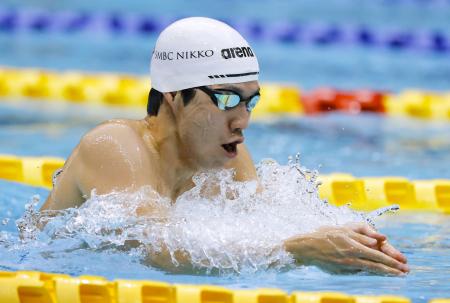 　「デフリンピック」の競泳日本代表に決まった茨隆太郎＝横浜国際プール