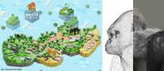 　千葉市動物公園を模した特設サイトとニシゴリラの３Ｄモデルの制作途中のイメージ図（右）（パシフィックコンサルタンツ提供）