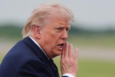 　トランプ米大統領＝２２日、ニュージャージー州モリスタウン（ＡＰ＝共同）