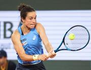 　女子シングルス準々決勝でプレーするロイス・ボワソン＝パリ（共同）