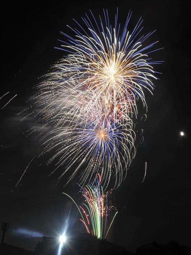 夏の夜空を彩る花火＝岐阜市柳津町