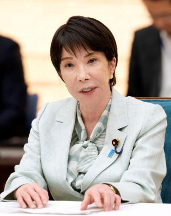 　インテリジェンス機能の強化に向けた有識者会議の初会合で発言する高市首相＝２８日午後、首相官邸
