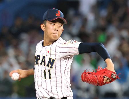 　大学日本代表戦に先発した高校日本代表・織田＝神宮
