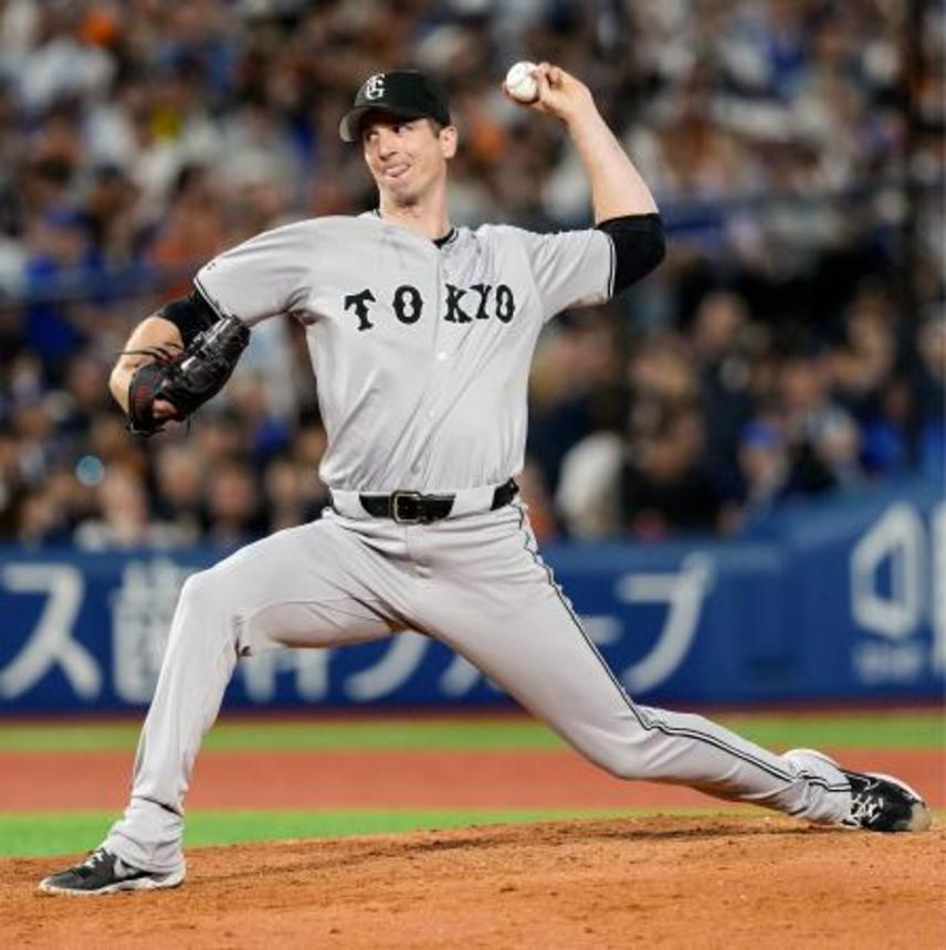 　７回途中無失点で６勝目を挙げた巨人・グリフィン＝横浜