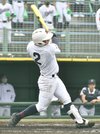 大垣商×岐阜第一＝５回裏岐阜第一１死二塁、２ランを放つ高橋
