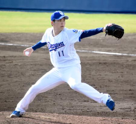 　ＤｅＮＡとの練習試合に登板した中日・中西＝北谷