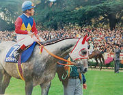 1990年の秋の天皇賞で、オグリキャップに騎乗した増沢末夫騎手