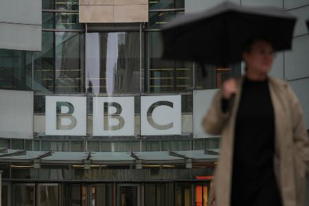 　ロンドンにあるＢＢＣ本社＝１０日（ＡＰ＝共同）
