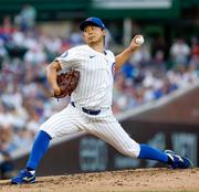 　レッドソックス戦に先発したカブス・今永。７回を５安打無失点で７勝目を挙げた＝シカゴ（共同）