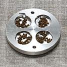 　実験装置に入れたコケ胞子の粒。１粒に約４千個の胞子が入っている（藤田知道教授ら提供）