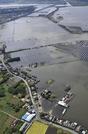 　千葉県・印旛沼の堤防が決壊し冠水した民家などの周辺地域＝２４日