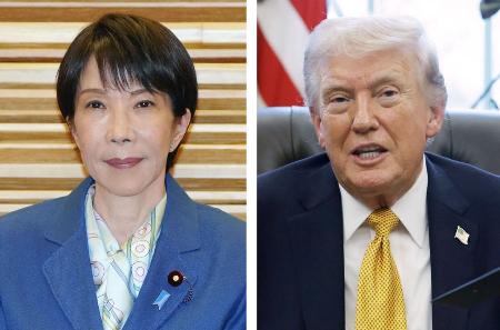 　　高市早苗首相、トランプ米大統領（ゲッティ＝共同）