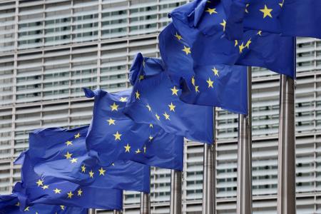 　欧州連合（ＥＵ）欧州委員会の本部＝２０２５年７月、ブリュッセル（ロイター＝共同）
