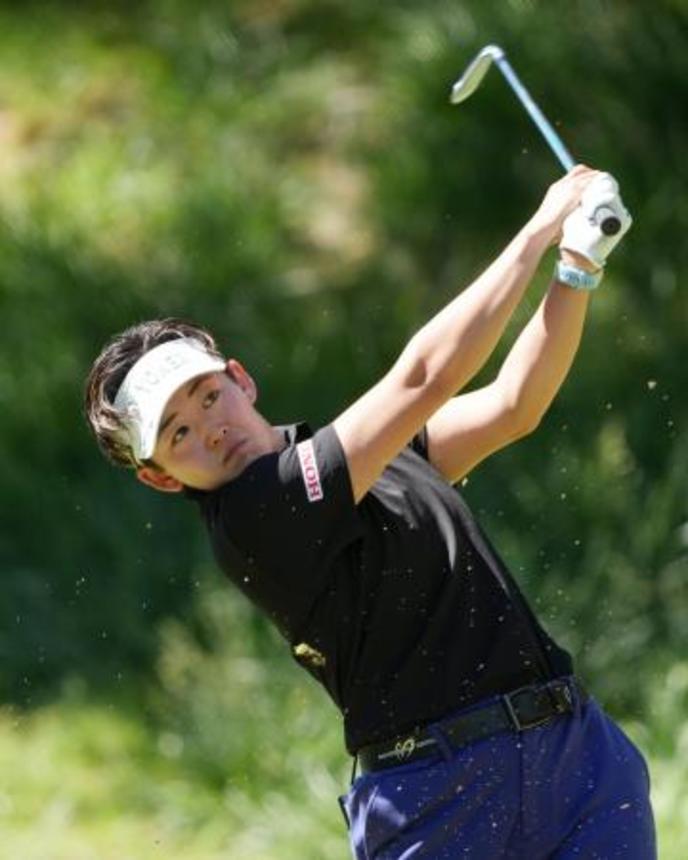 　最終ラウンド、通算イーブンパーで５位の岩井明愛＝シャドークリークＧＣ（共同）