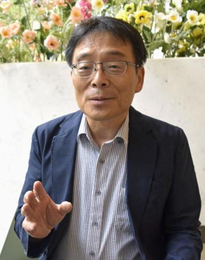 　インタビューに応じる韓国・慶南大の趙成烈・招聘教授＝１３日、ソウル（共同）