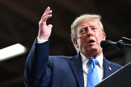 　トランプ米大統領＝３日、オハイオ州（ゲッティ＝共同）