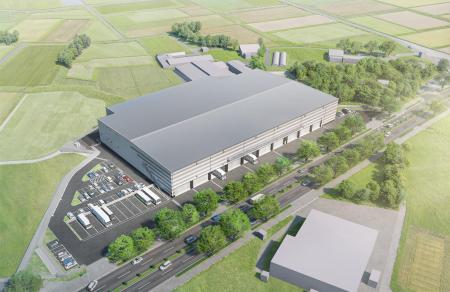 　日本ＧＬＰが熊本県菊池市で開発する物流施設の完成イメージ