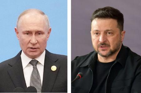 　ロシアのプーチン大統領、ウクライナのゼレンスキー大統領　