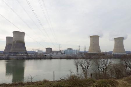 　スリーマイルアイランド原発＝２０１９年３月、米ペンシルベニア州（共同）