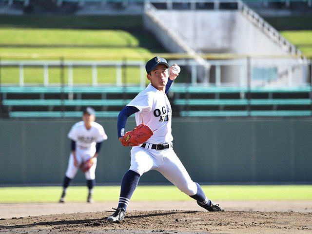 コースを投げ分ける制球力が武器の大垣日大の五島